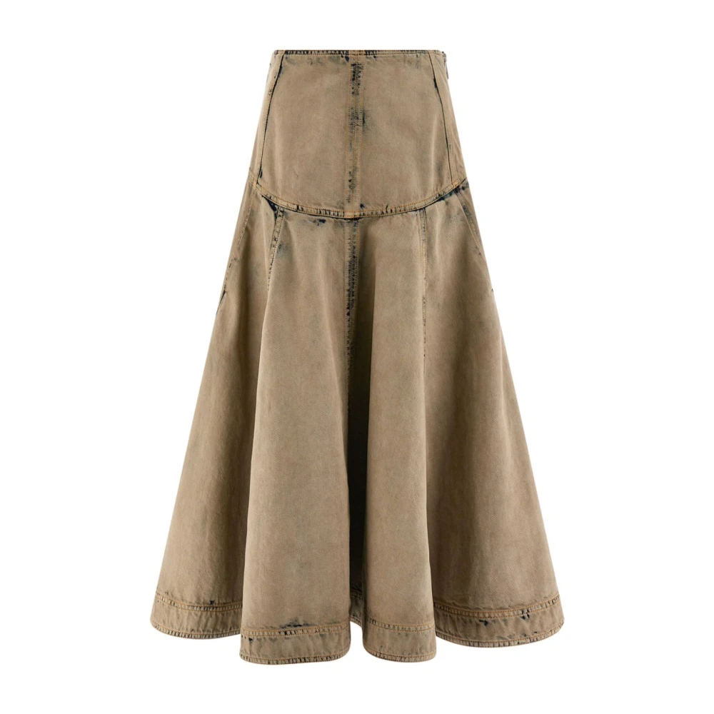 Salvatore Ferragamo Denim rok met een vintage effect Beige Dames