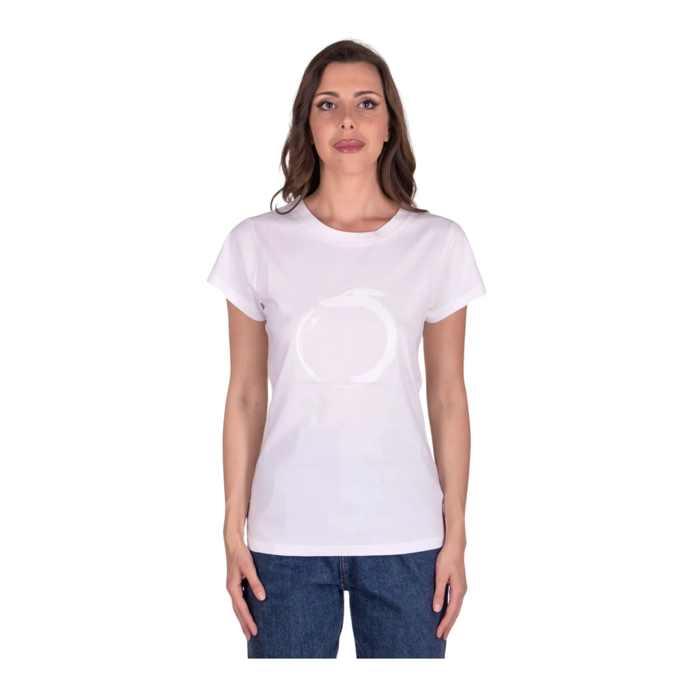 Trussardi Watercolor Logo T-shirt voor Vrouwen White Dames