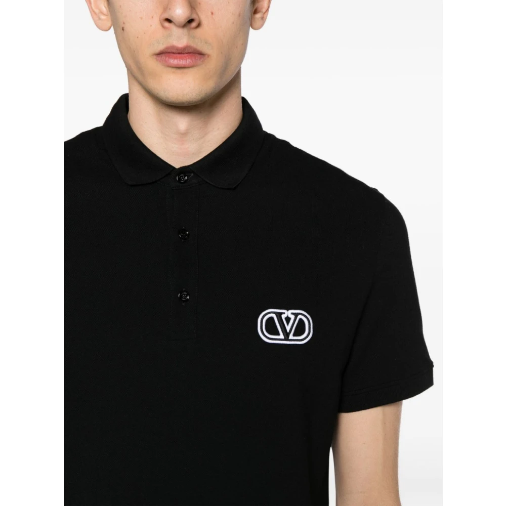 Valentino Zwarte T-shirts en Polos VLogo Signature Black Heren