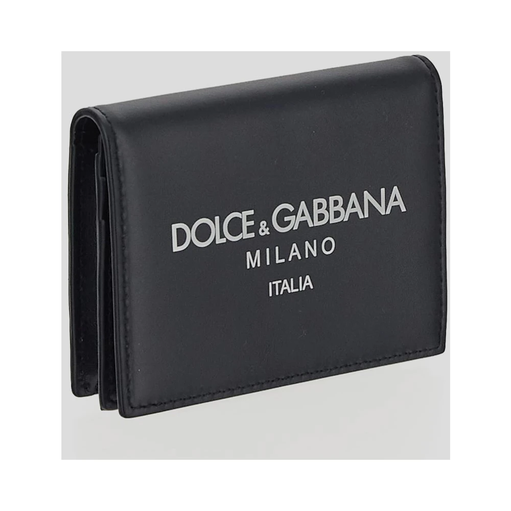 Dolce & Gabbana Leren Logo Portemonnee Blue Heren