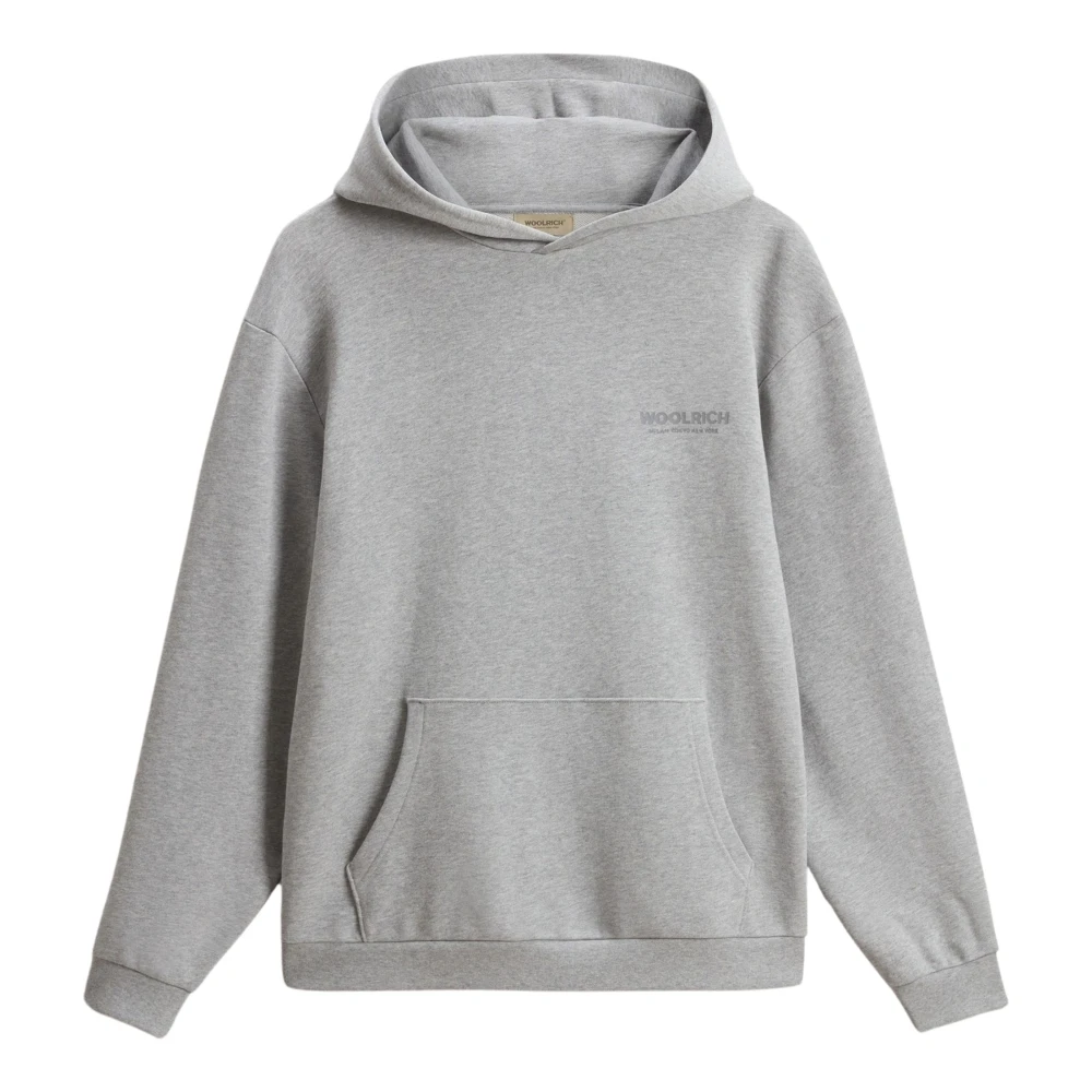 Woolrich Men's Gray Macro Logo Hoodie - Hoodies - S - Sweatshirts & Hoodies