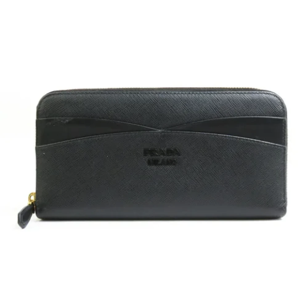 Prada Vintage Pre-owned Leather wallets Black Dames