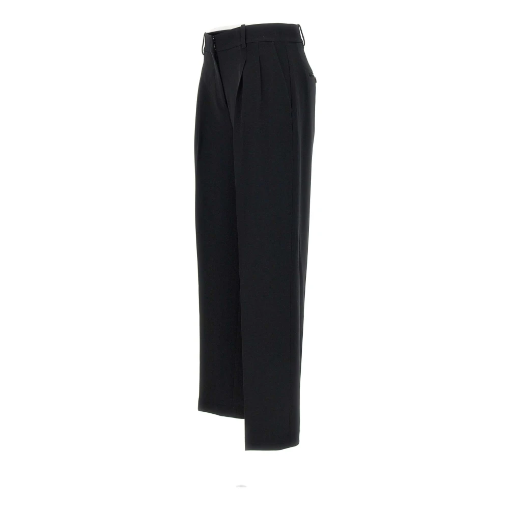 Theory Zwarte Wijde Pijp Admiral Crepe Broek Black Dames