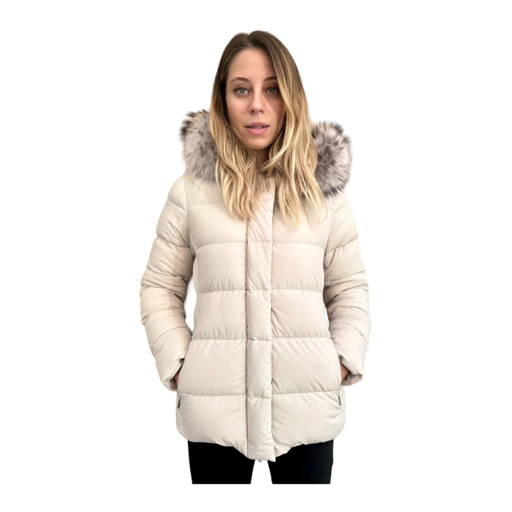 Moorer Women's White Lightweight Down Jacket - Winter Jackets - M - Jackets