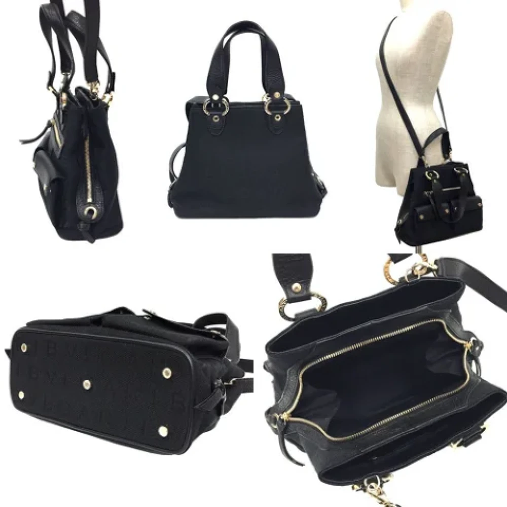 Bvlgari Vintage Pre-owned Leather handbags Black Dames