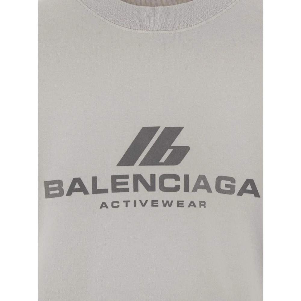 Balenciaga Katoenen Logo T-Shirt White Dames
