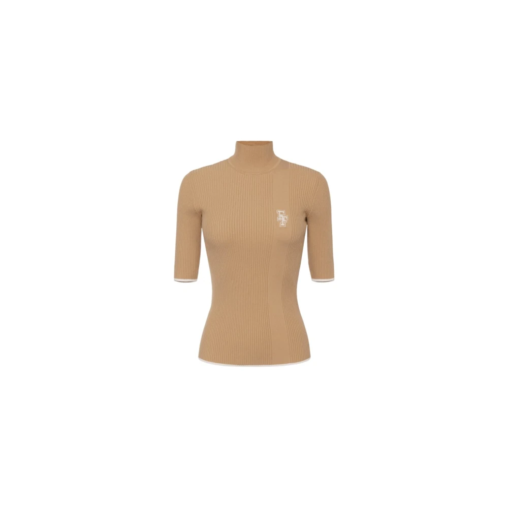 Elisabetta Franchi Stijlvolle Gebreide Top Brown Dames