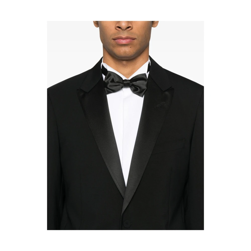 Lardini Zwarte jas met borstzak Black Heren
