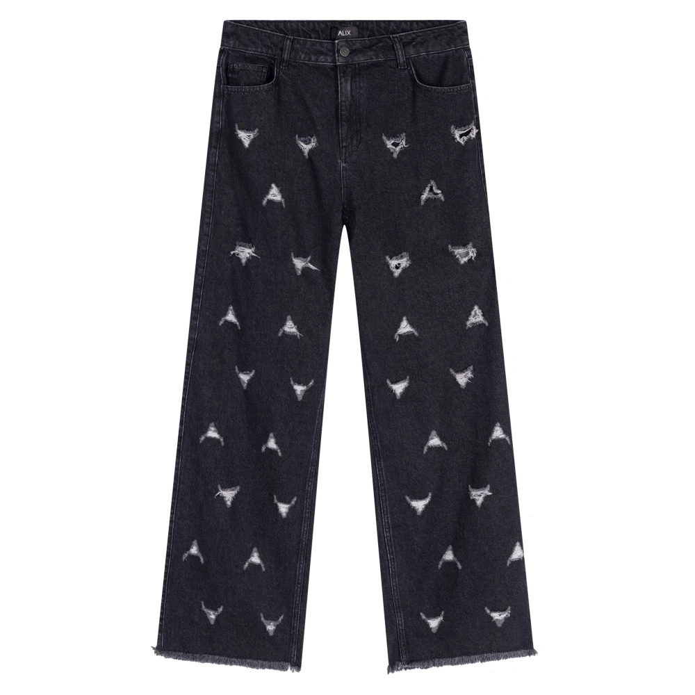 Alix The Label Destroyed Denim Pants Gray Dames