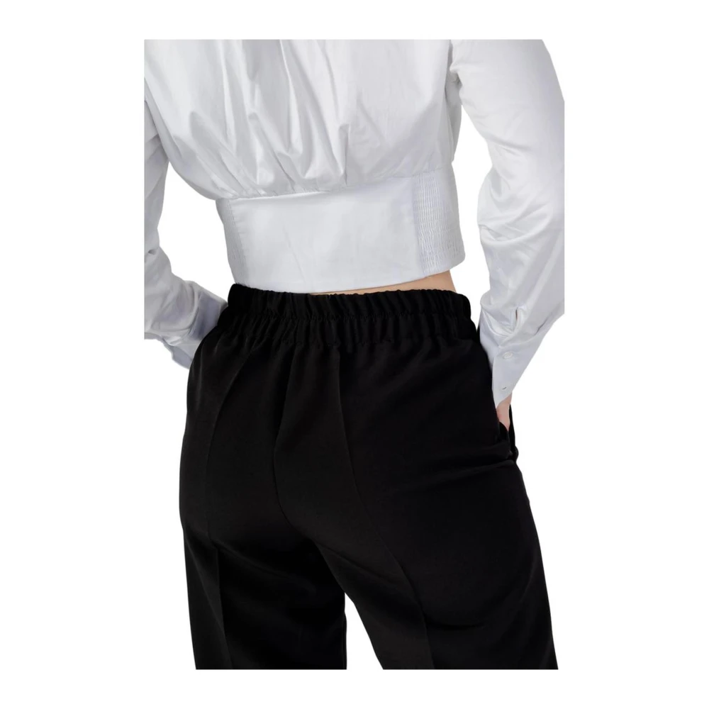 Sandro Ferrone Zwarte polyester sigarettenbroek Black Dames