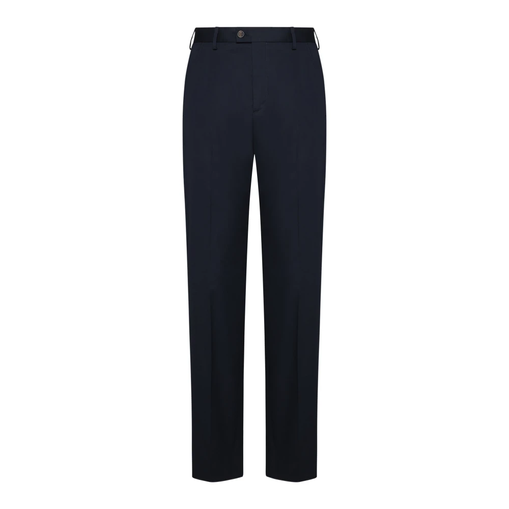 Alexander Mcqueen Men's Blue Straight Trousers, M, Tape Logo Chinos