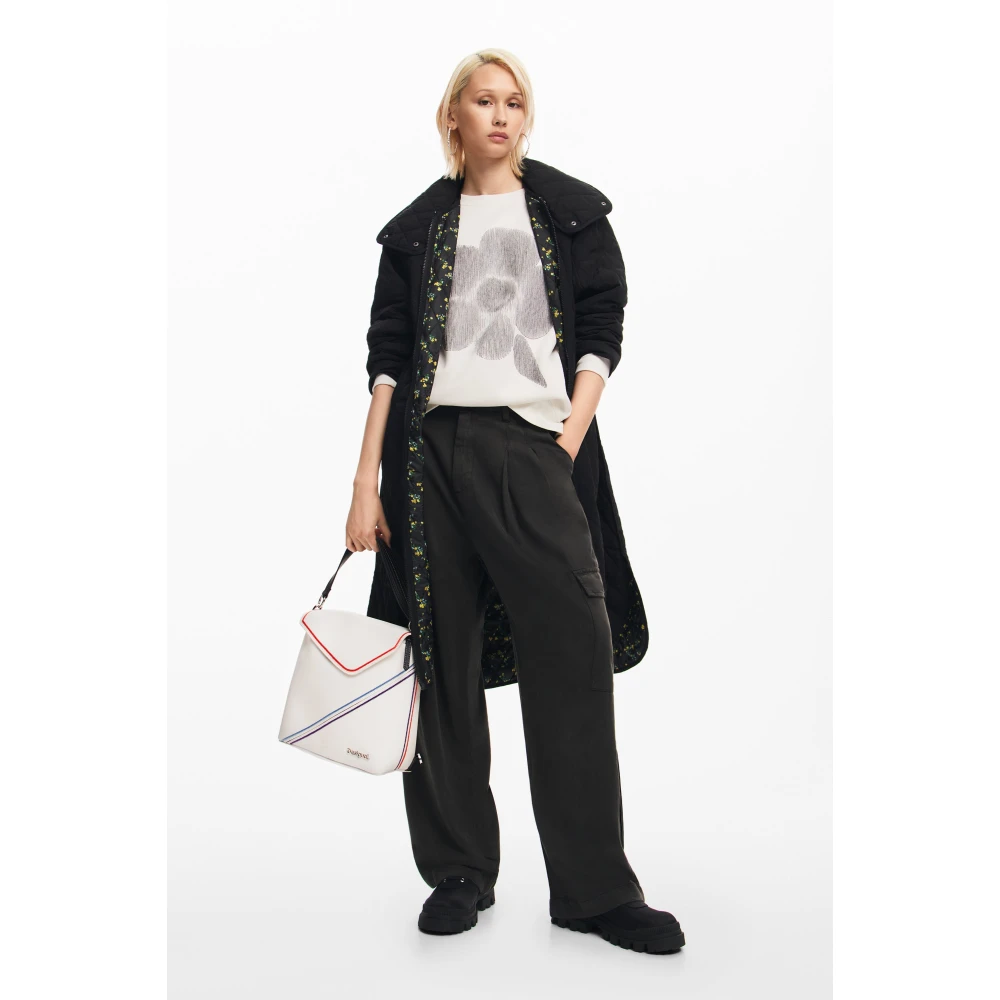 Desigual Stijlvolle witte rugzak met ritssluiting White Dames