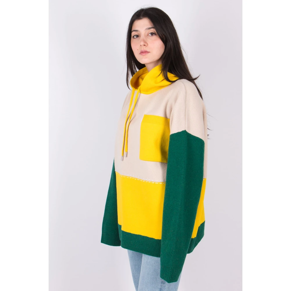 JW Anderson Stijlvolle Colourblock Hoodie Yellow Unisex
