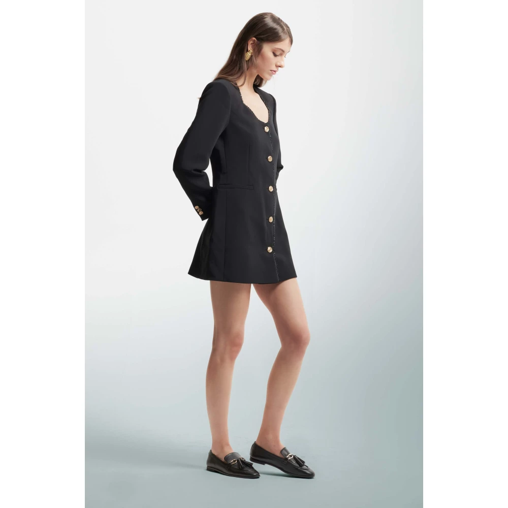Kocca Metallic Button Blazer Jurk Black Dames