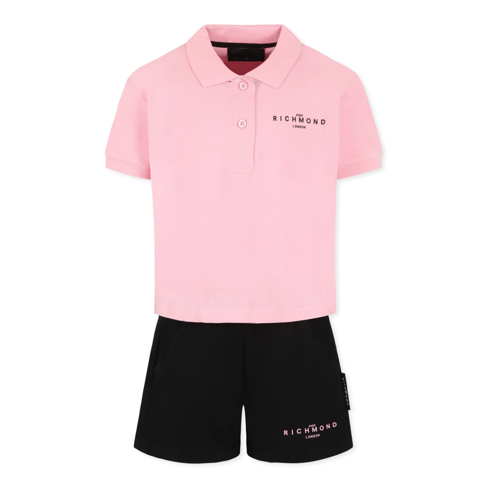 John Richmond Rosa Bomull Pique Polo Shorts Pink, Unisex