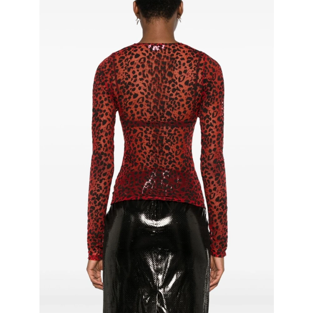 alexander mcqueen Rode Luipaardprint Trui Red Dames