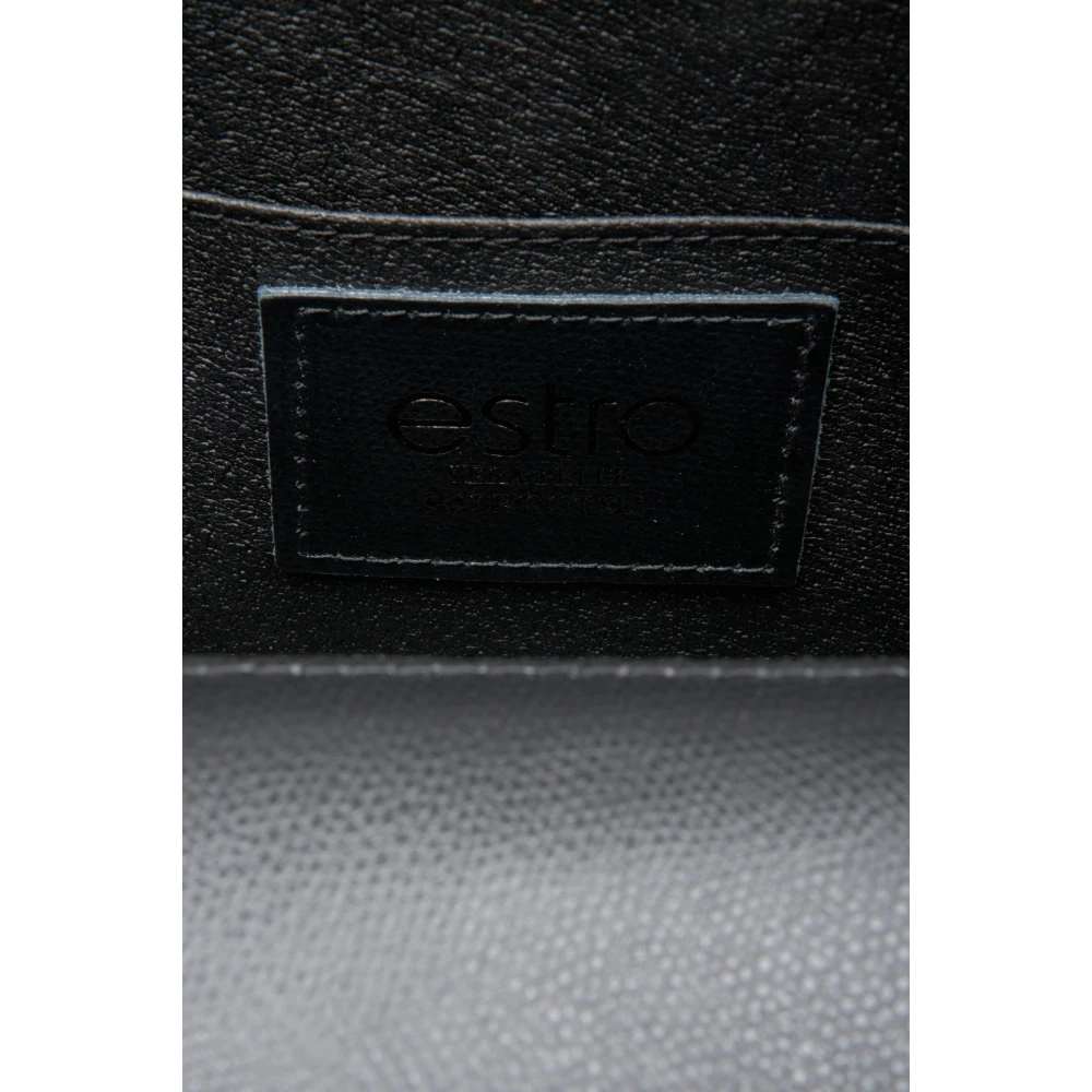 Estro Dames Kleine Zwarte Flap Handtas gemaakt van Echt Italiaans Leer Er00114072 Black Dames