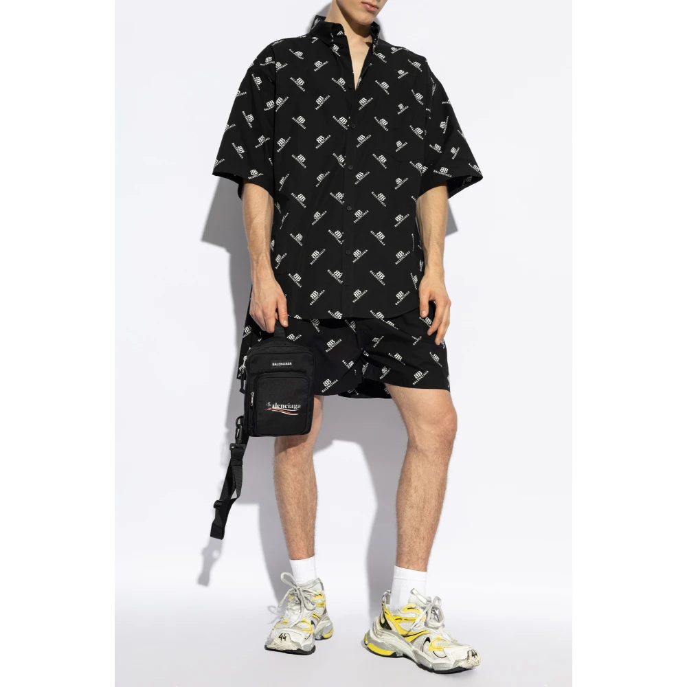 Balenciaga Overhemd met een zak Black Heren
