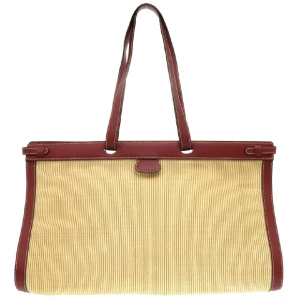 Hermès Vintage Pre-owned Fabric handbags Beige Heren