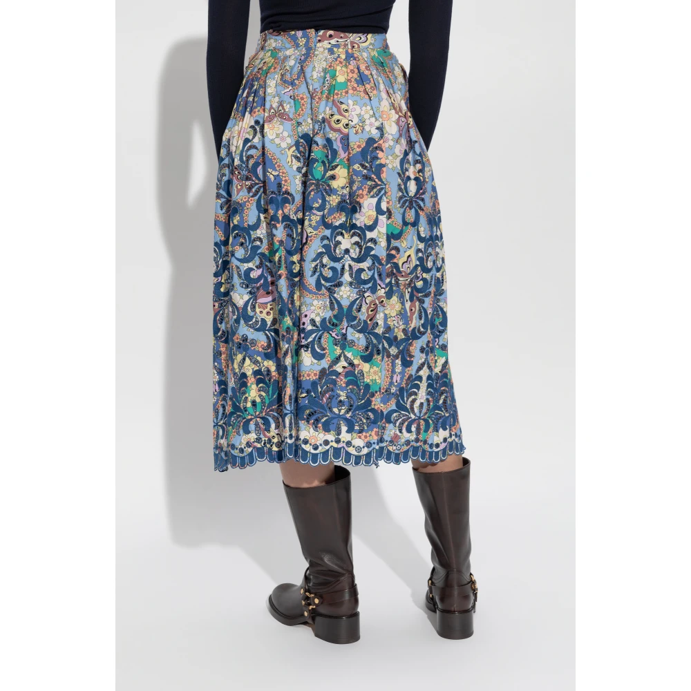 ETRO Geplooide rok met zakken Blue Dames