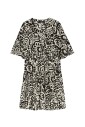 ely-kaftan-jurk-zwart-wit