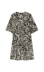 ely-kaftan-jurk-zwart-wit