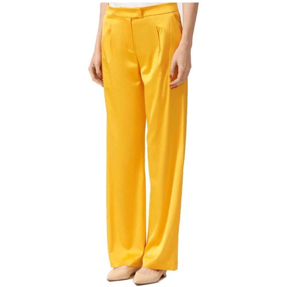 PATRIZIA PEPE Elegante glanzende stoffen broek met rits Orange Dames