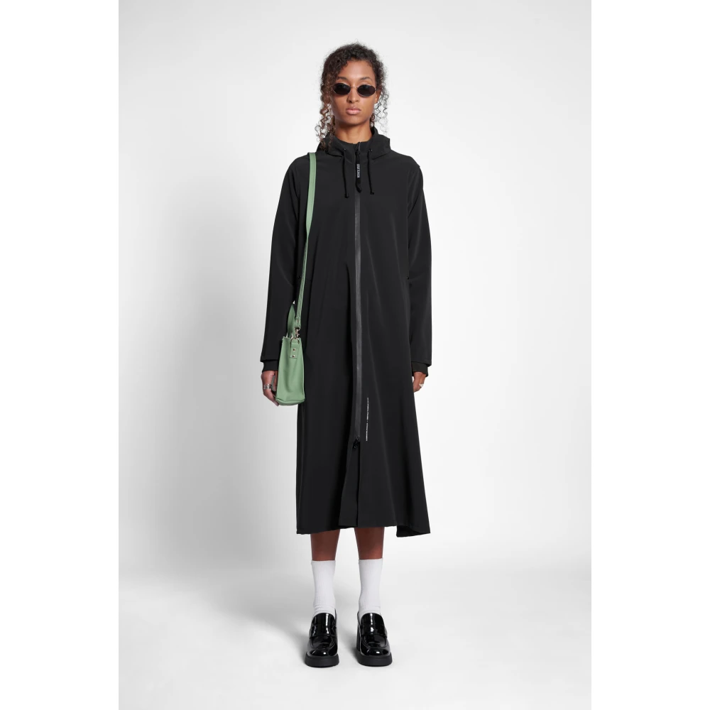 Stutterheim Matte Zip Knielengte Regenjas Black Dames