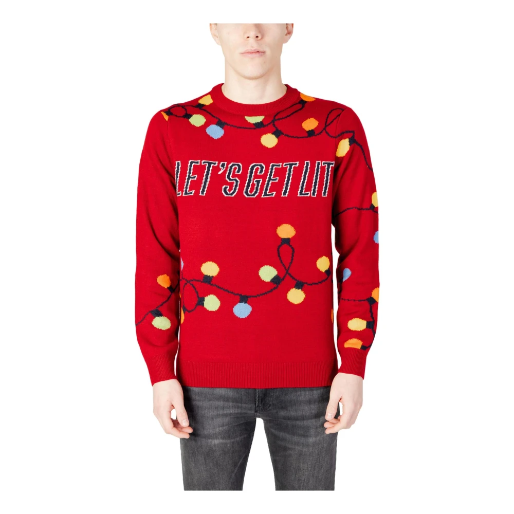 Only & Sons Men's Red Round Neck Knitwear For