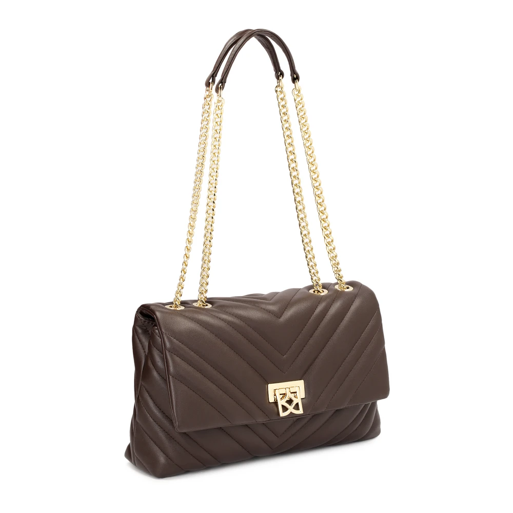 Kazar Compacte schoudertas met modieuze quilting Brown Dames