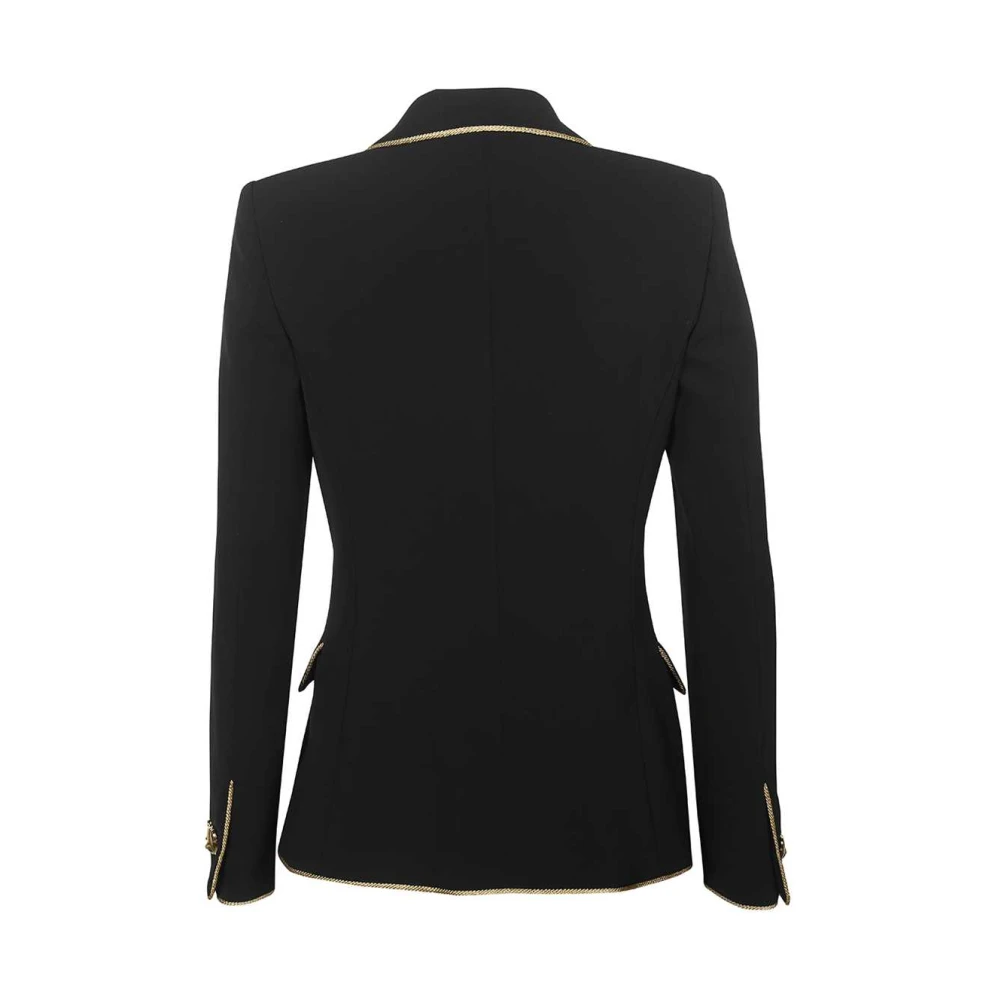 Moschino Blazer met versierde gouden knopen Black Dames