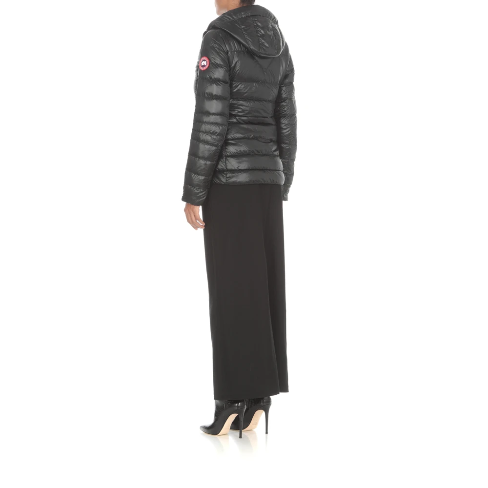 Canada Goose Zwarte Gewatteerde Donsjas met Capuchon Black Dames