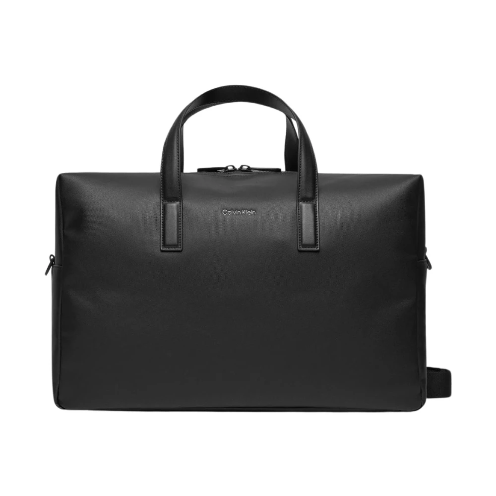 Calvin Klein Zwarte Laptoptas met Schouderband Black Heren