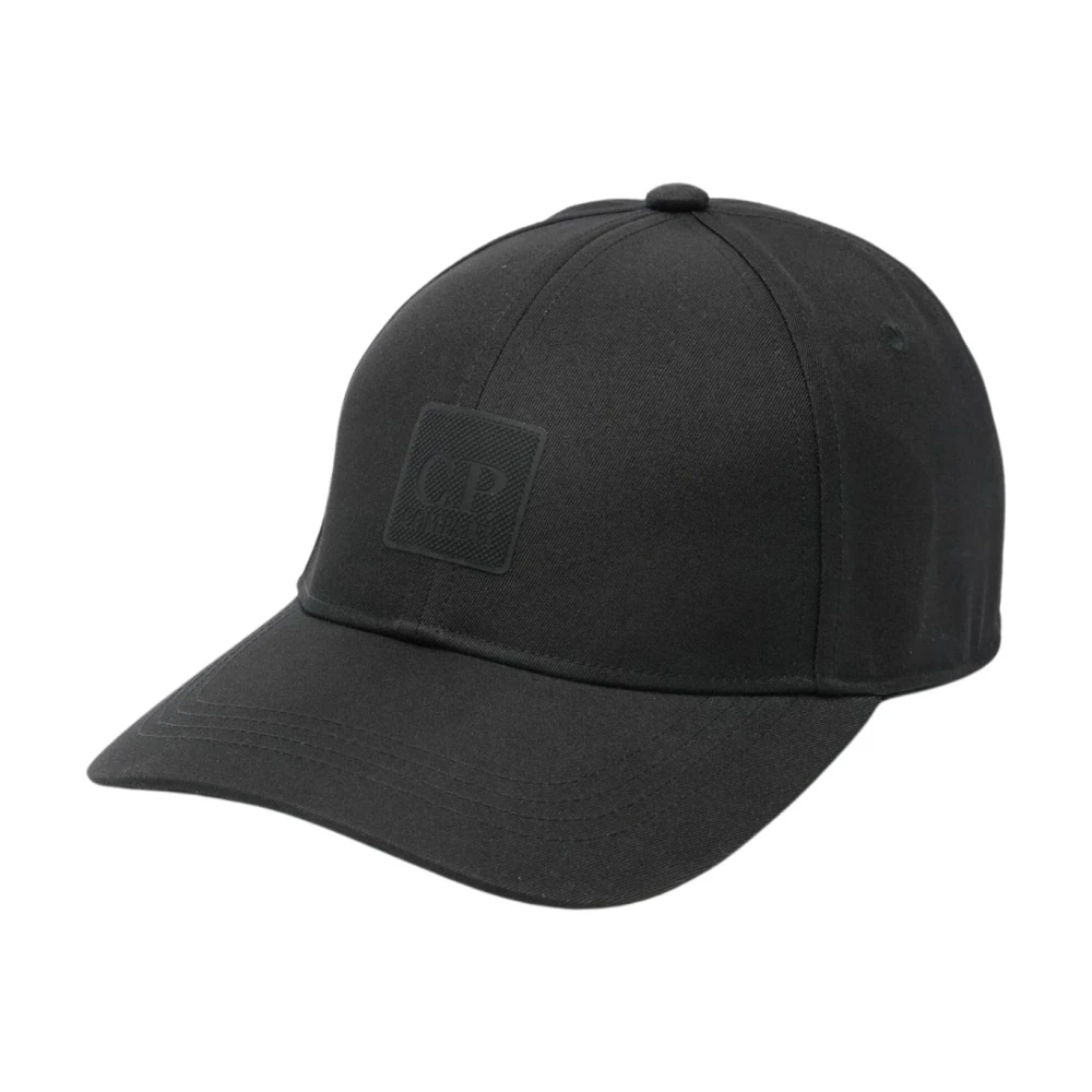 C.p. Company Unisex Black Hat With Logo - Hats & Caps - M - Accessories