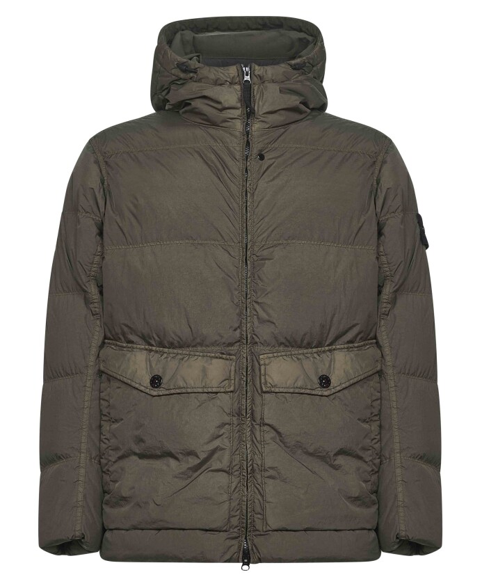 manteau-vert-rembourre-a-capuche