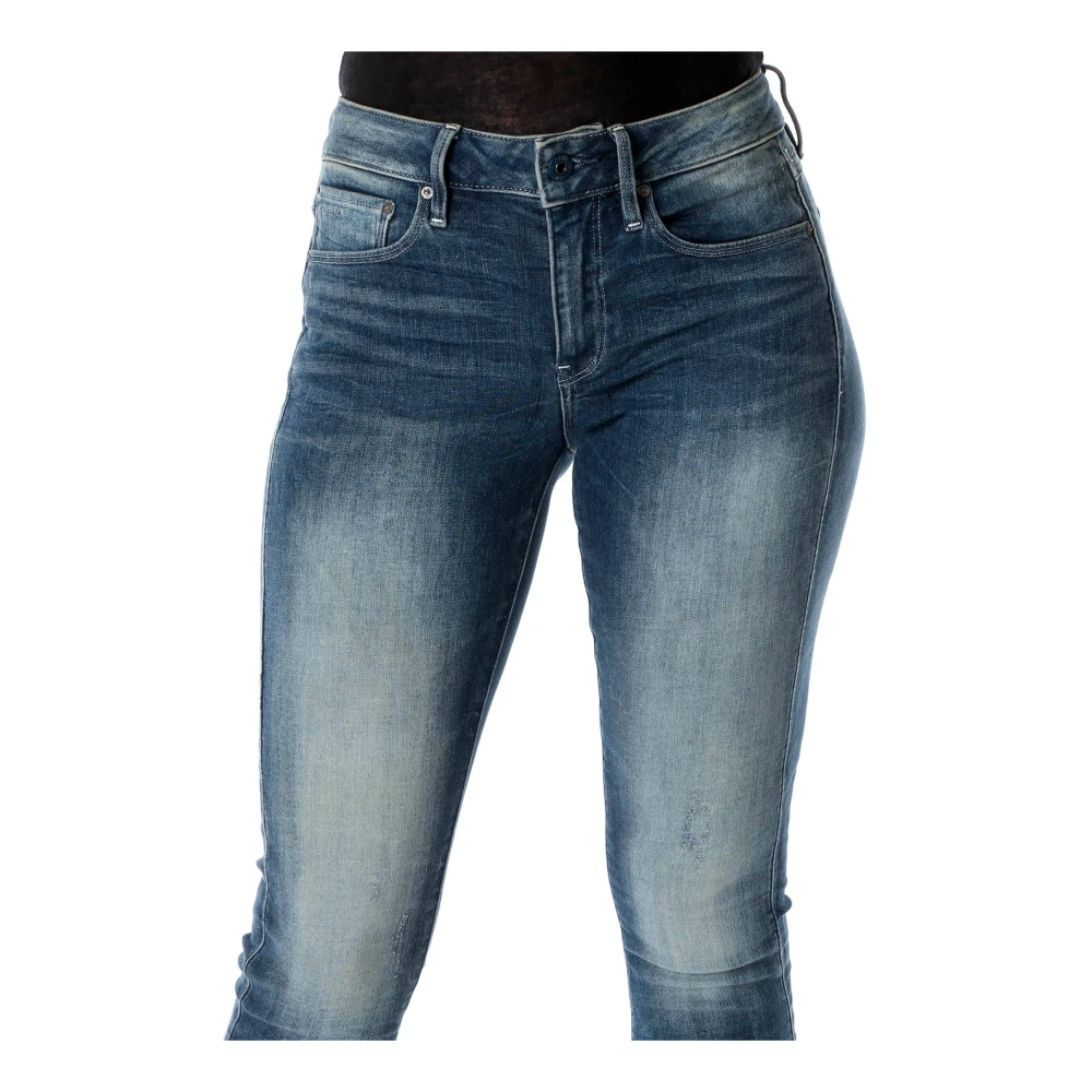 G-Star Mid Skinny Enkel Jeans met Distressed Details Blue Dames