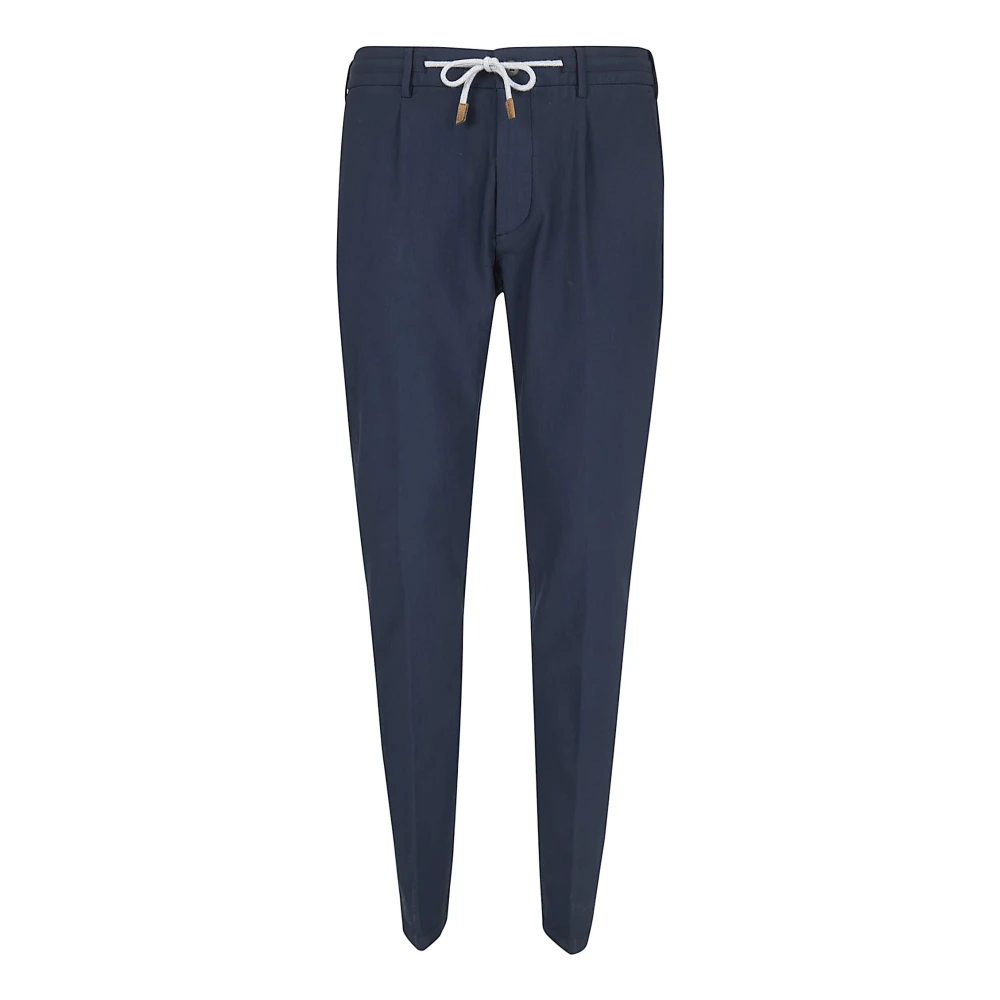 Eleventy Mannelijk Blauw Katoenmix Broek