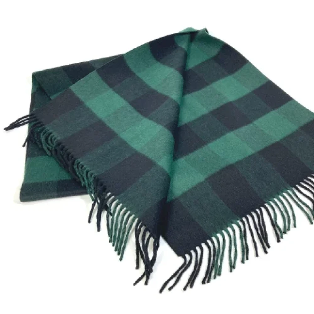 Dior Vintage Pre-owned Wool scarves Green Dames