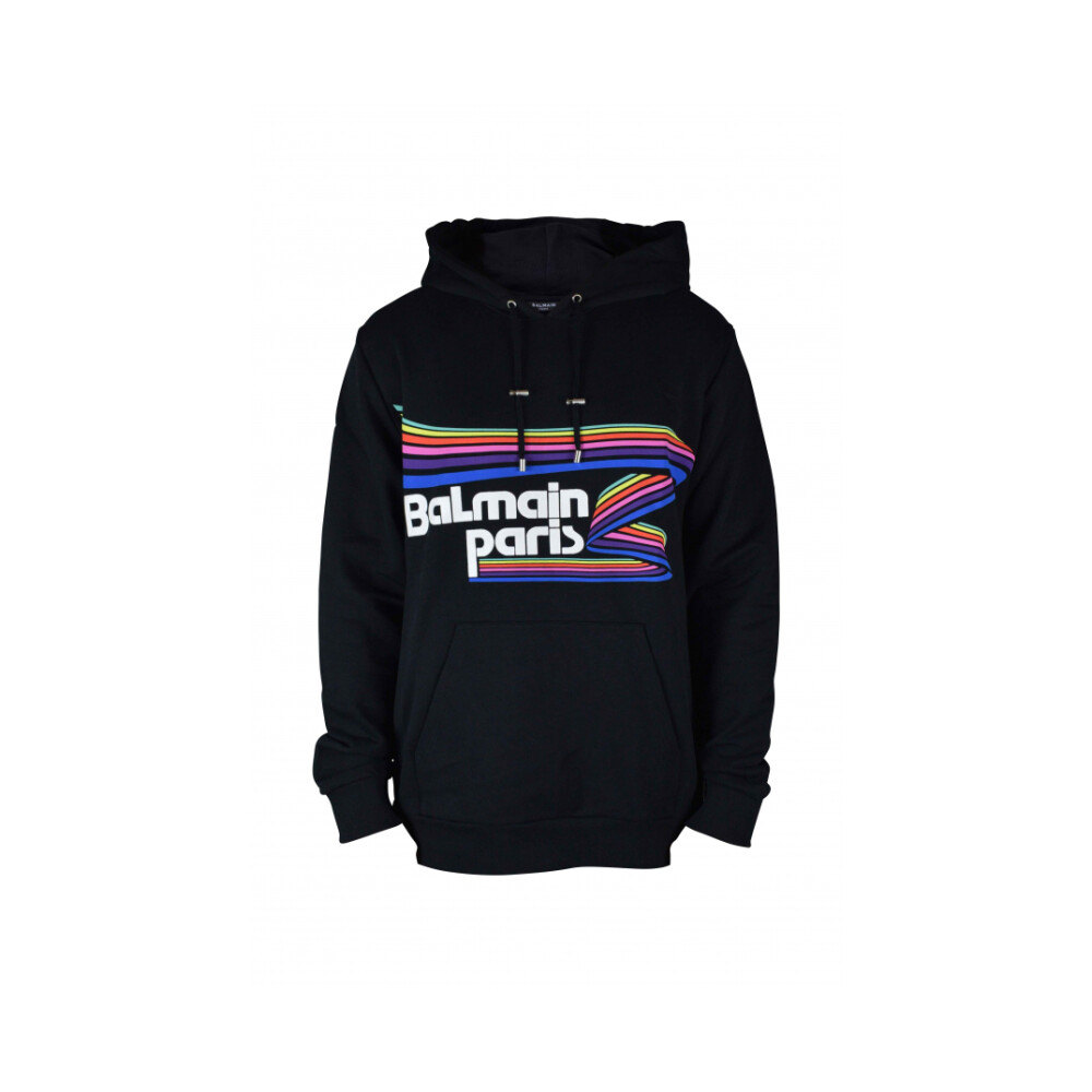 Sudadera Negra con Estampado de Arco ris Balmain Sudaderas con