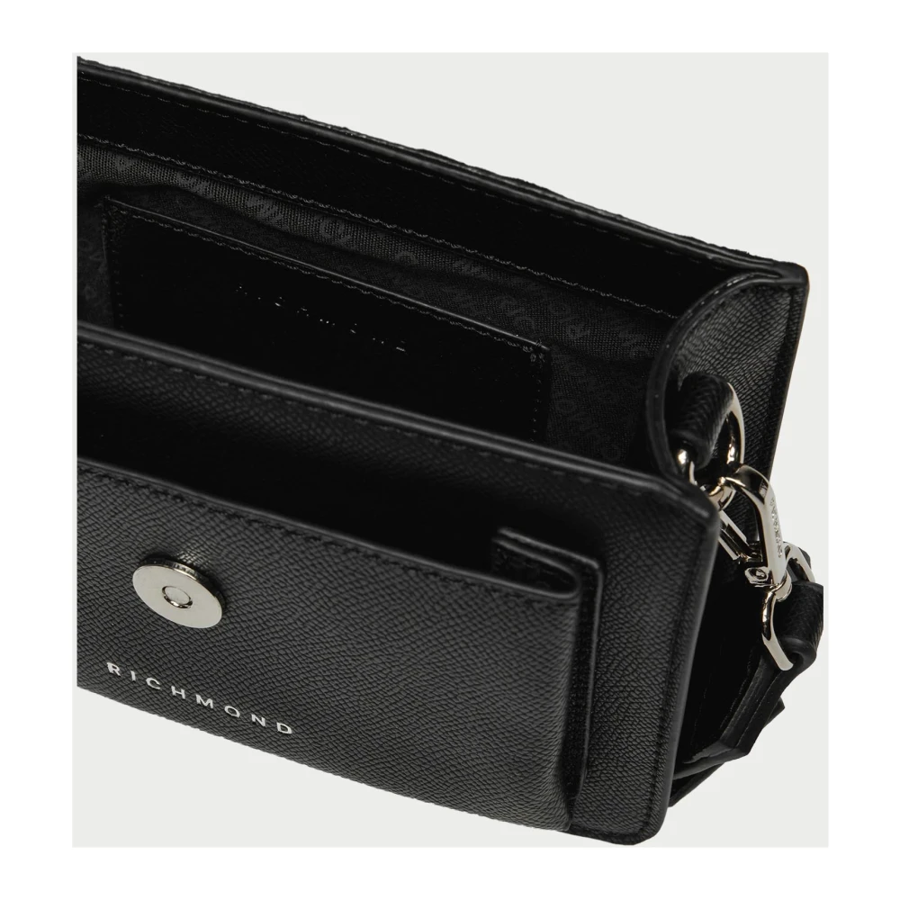John Richmond Zwarte Schoudertas met Iconisch Logo Black Dames