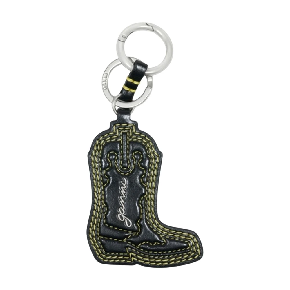 Ganni Women's Black Keychains, One Size, Western Boot Keyring