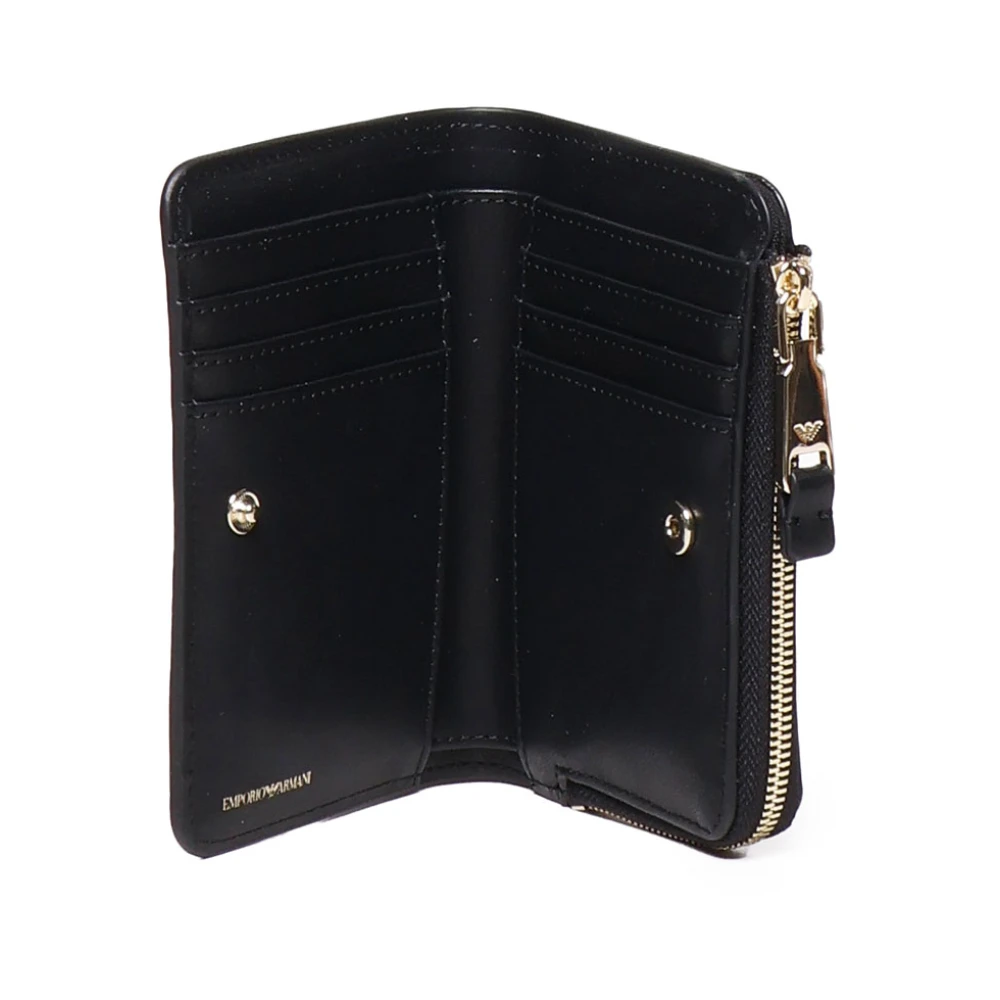 Emporio Armani Stijlvolle Portemonnee met Drukknopsluiting Black Dames
