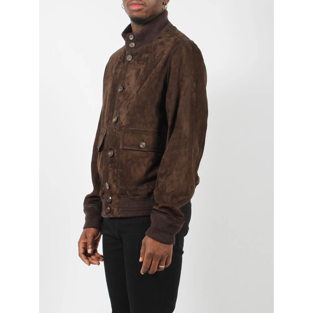Golden Goose Suède Sheepskin Bomber Jacket Fw24 Brown Heren