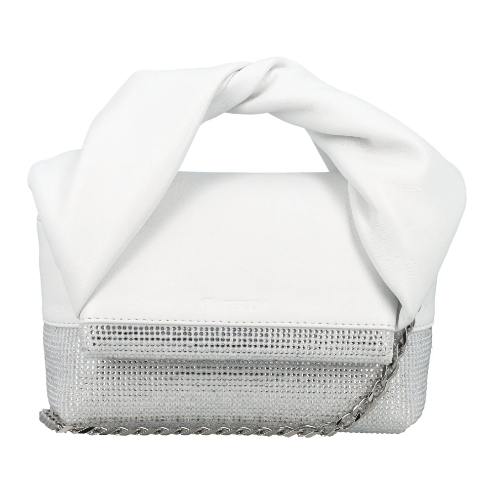 Jw Anderson Women's White Leather Twister Bag With Crystals