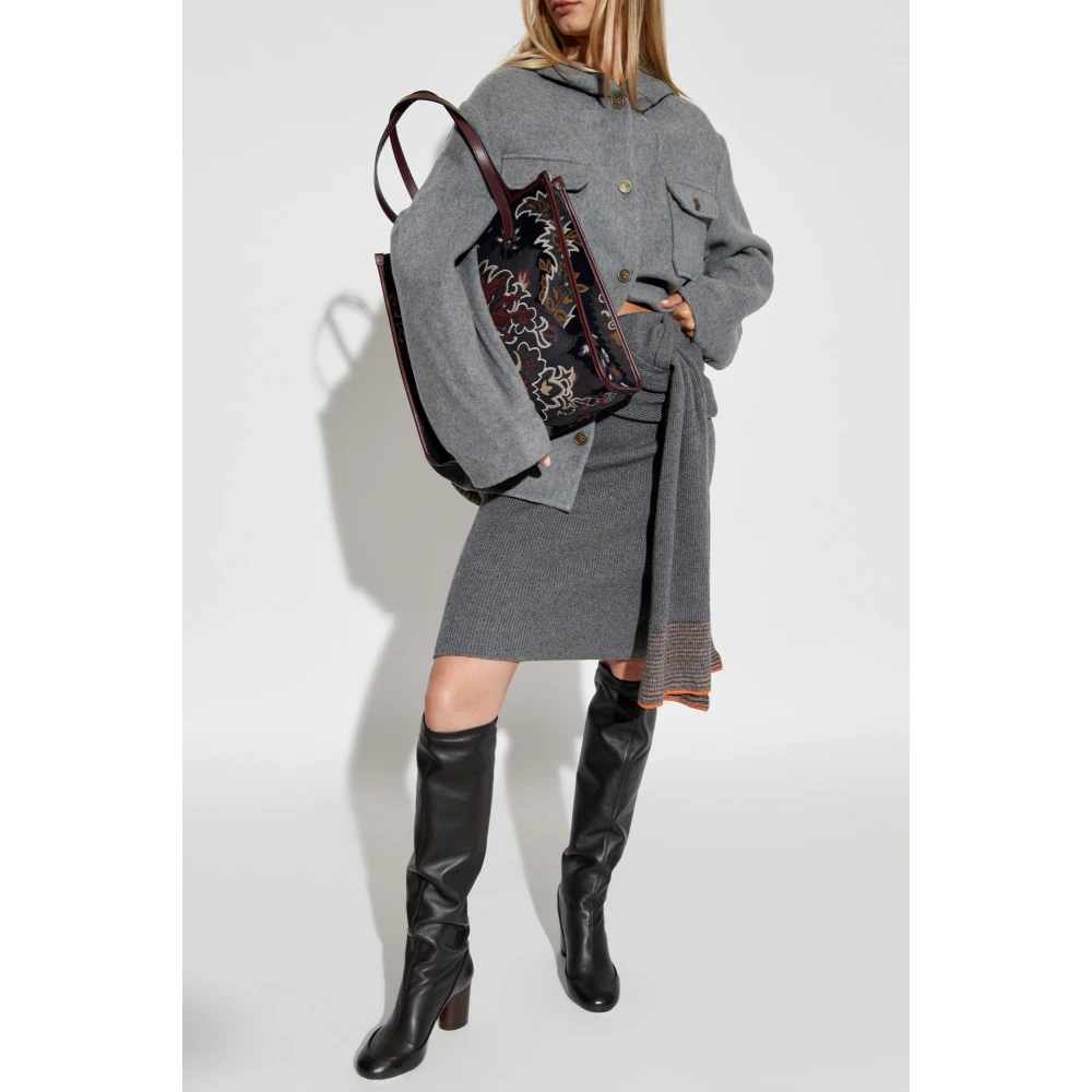 ETRO Wollen jas met capuchon Gray Dames
