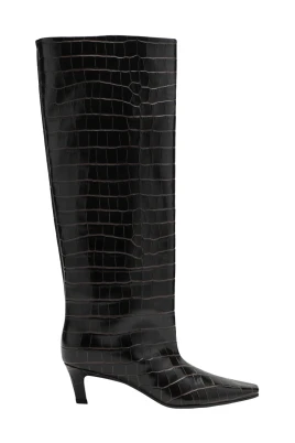 Croco Embossed Wide Shaft Boots