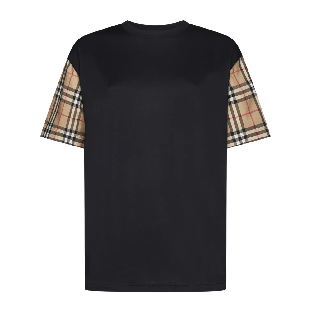 Burberry Geruite Mouwloze Biologisch Katoenen Top Black Dames