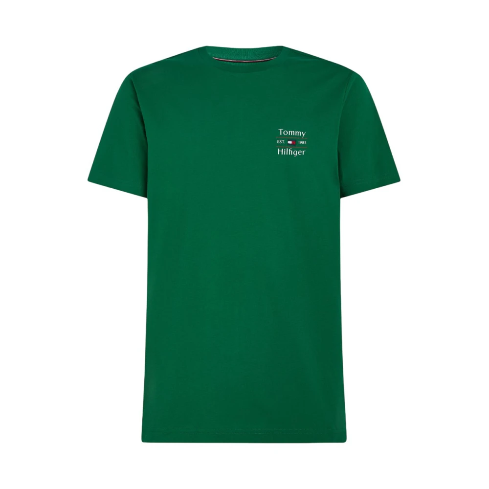 Tommy Hilfiger Men's Green Cotton Logo T-Shirt Extra Large