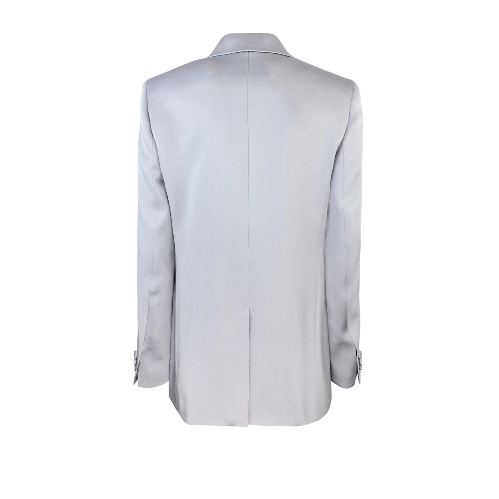 Max Mara Studio Getailleerde enkellange satijnen blazer Gray Dames