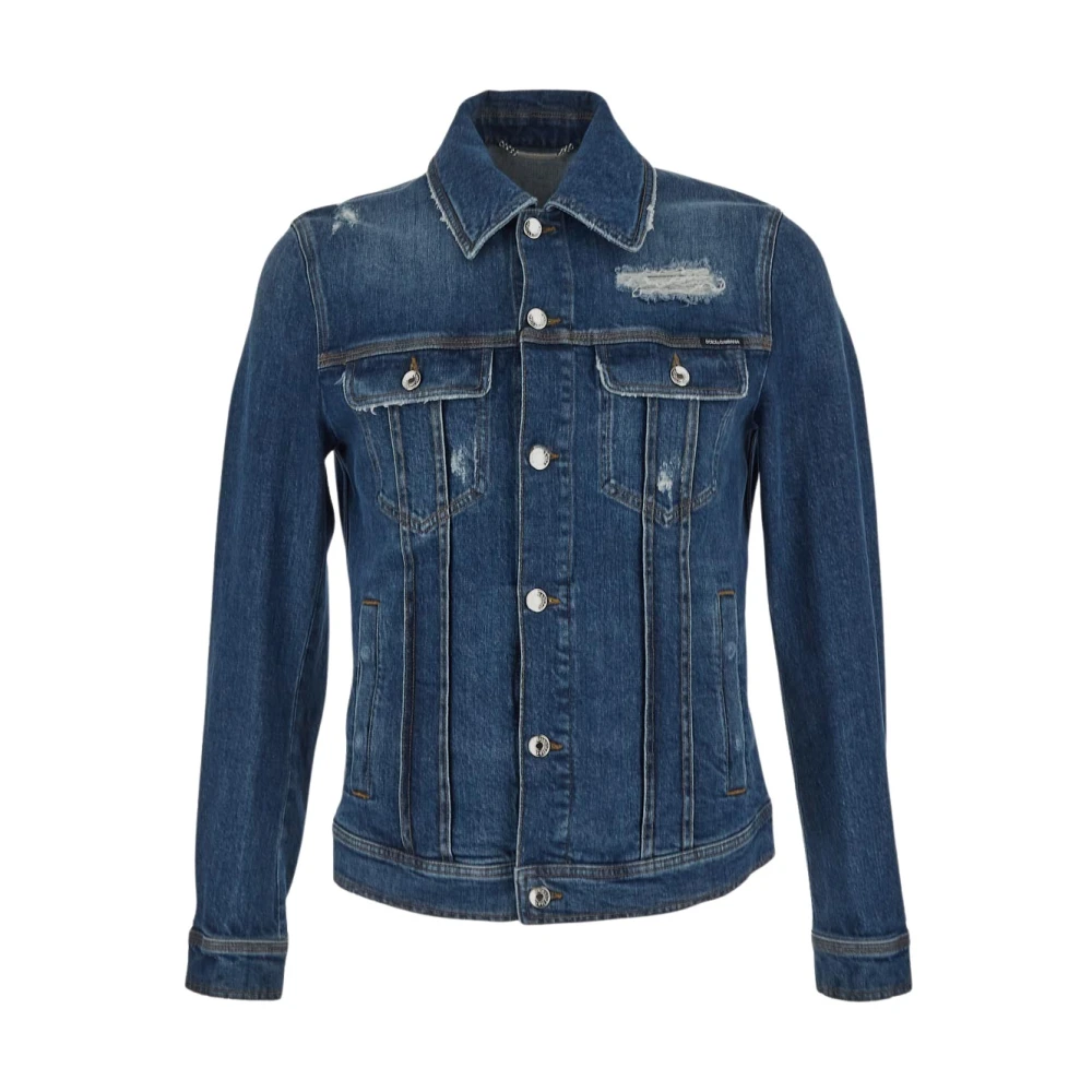 Dolce & Gabbana Stijlvolle Denim Jack in Katoen Blue Heren